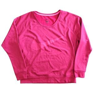Nike Dri-Fit Dark Pink Swoosh Logo Sweatshirt Size M